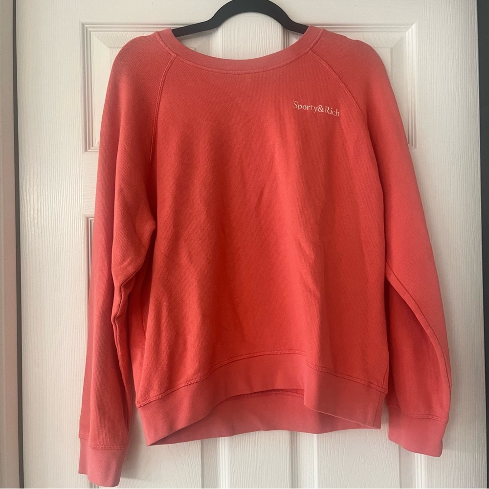 Sporty & Rich Embroidered Logo Cotton Graphic Crewneck Sweatshirt Large NWT